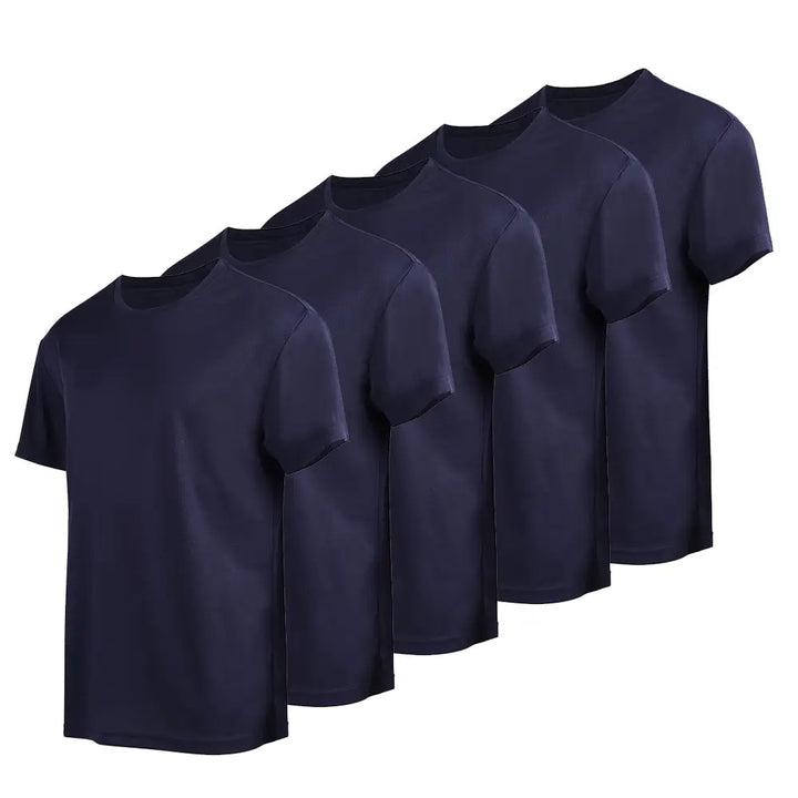 5 Pack Navy Men's Short Sleeve Summer T-Shirts 