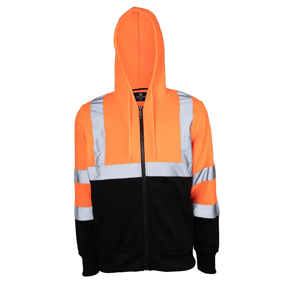 Safety orange zip up top hoodie