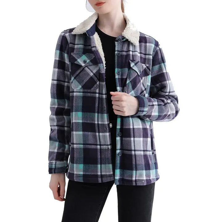 Women's Oversized Checkered Flannel Jacket