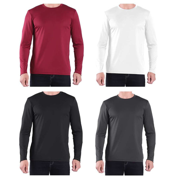 4 Pack Men’s Performance Long Sleeve T-Shirt