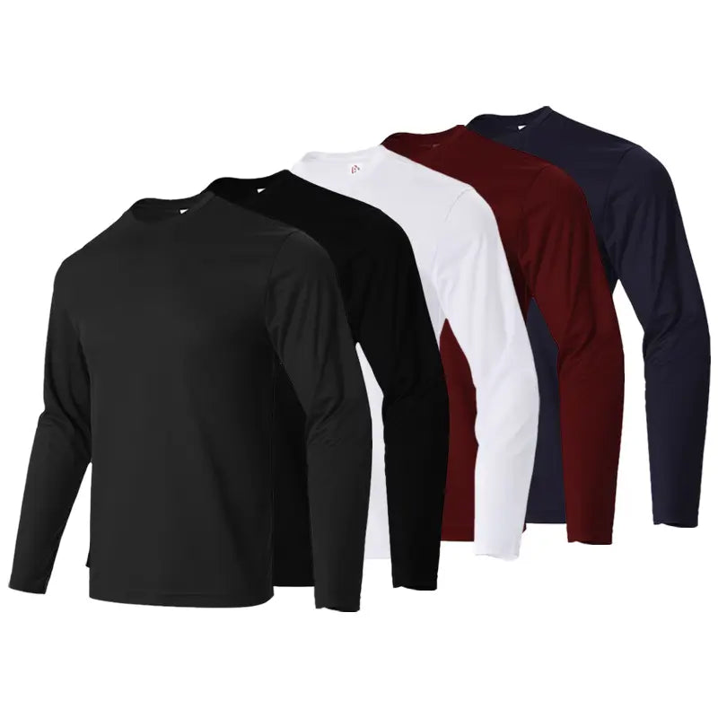5 Pack Long Sleeve T-Shirts for Men | Comfortable, Stylish | LEEHANTON