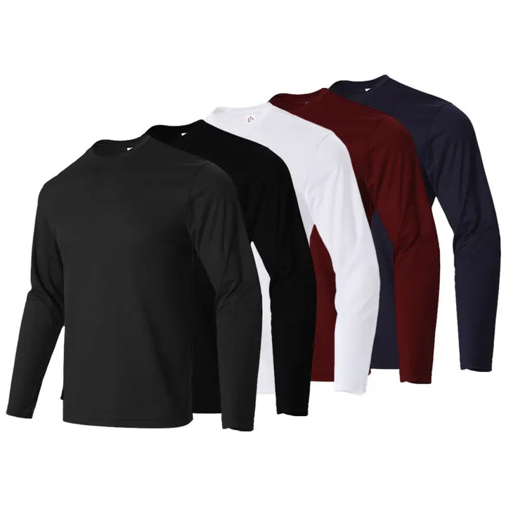 5 Pack Long Sleeve T shirts for Men LEEHANTON 5pcs Navy L