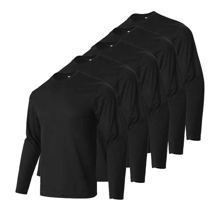 DkGrey 5 Pack Long Sleeve T-Shirts for Men