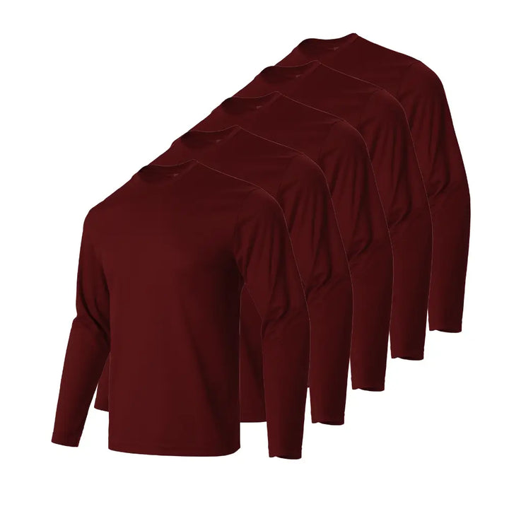 Wine 5 Pack Long Sleeve T-Shirts for Men
