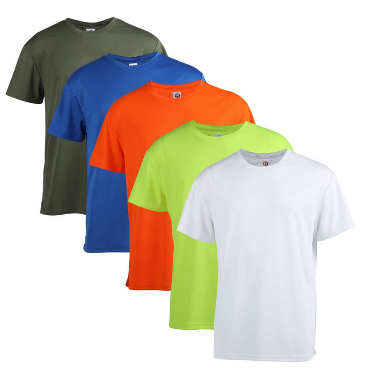 5 Pack Men's Short Sleeve Summer T-Shirts | Mens Tee Shirt | LEEHANTON