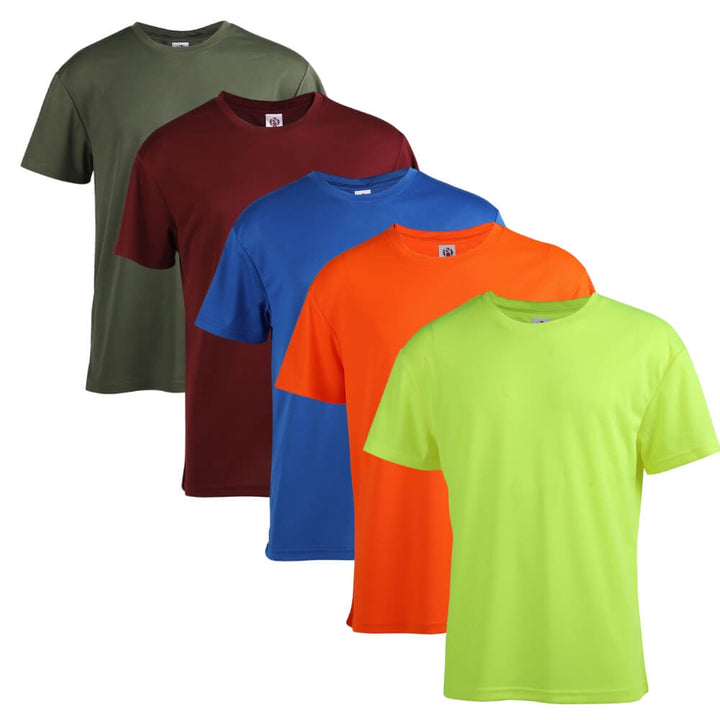 5 Pack Men's Short Sleeve Summer T-Shirts | Mens Tee Shirt | LEEHANTON