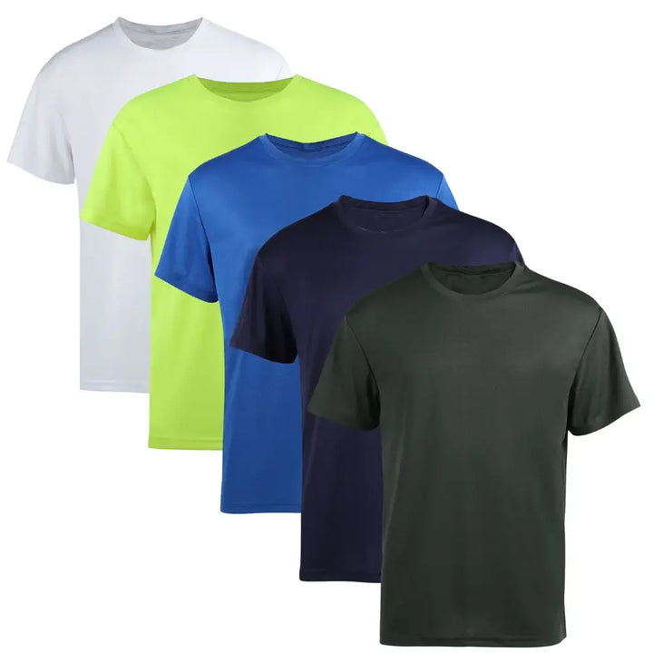 5 Pack Men's Short Sleeve Summer T-Shirts | Mens Tee Shirt | LEEHANTON