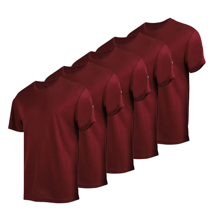 5 Pack Wine Men's Short Sleeve Summer T-Shirts 