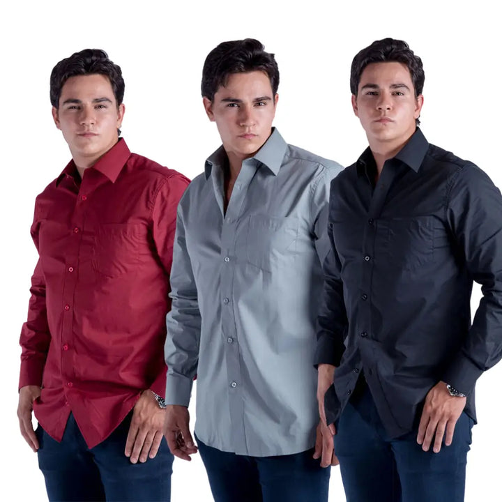 3 Pack Button Down Shirts for Men