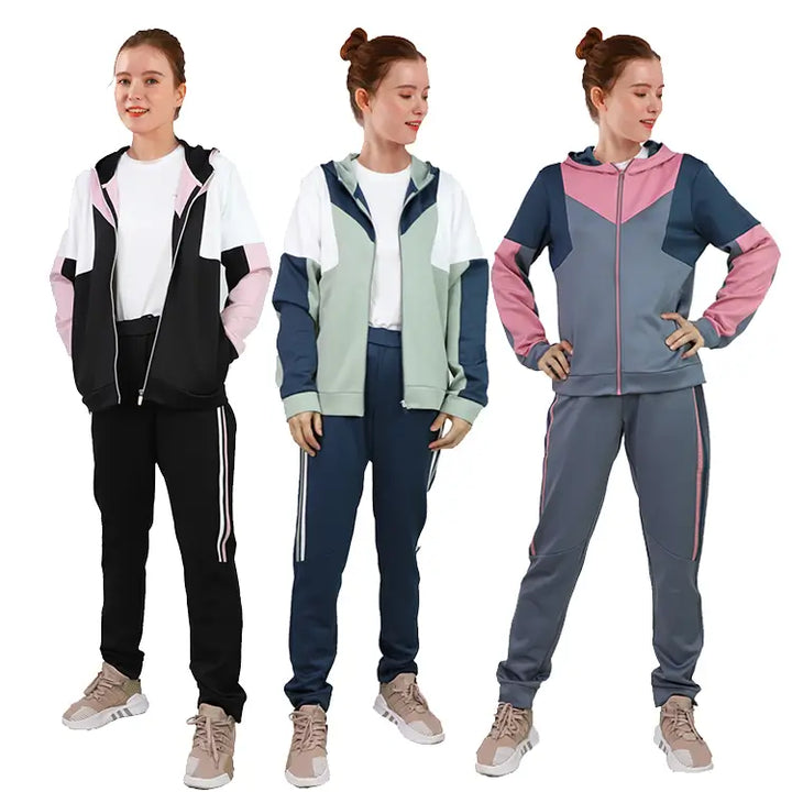 Ladies Tracksuits Casual Sports Jogging Outfit Clothing LEEHANTON Grey M