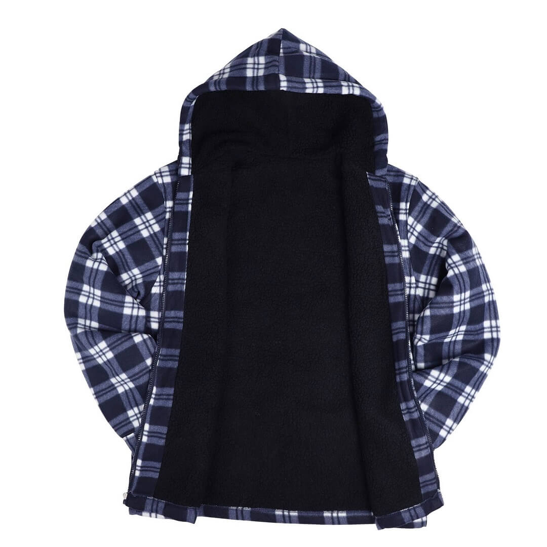 Men's Plaid Jacket | Thick Flannel Jacket with Hood | LEEHANTON