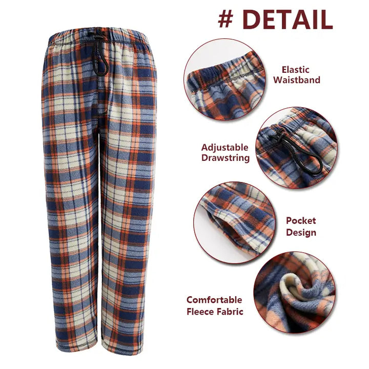 Men's Fleece Pajama Pants Details