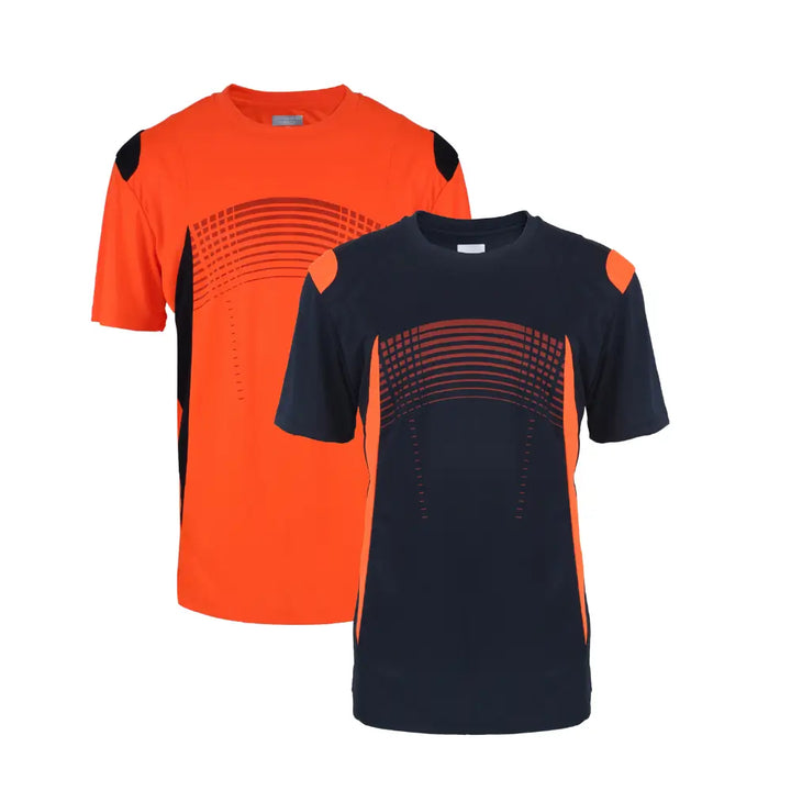 Orange And Black Men's Polyester T-Shirt