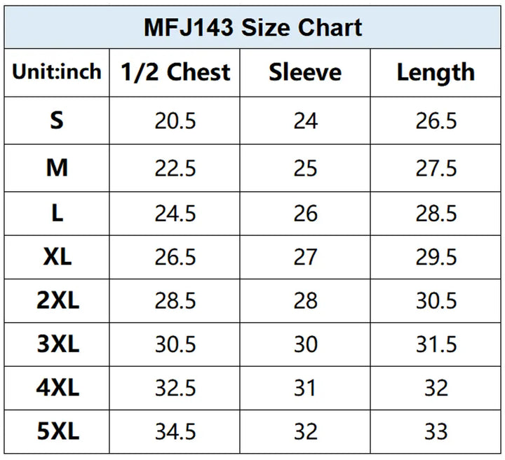 Men's Sherpa Hooded Sweatshirt Size Chart