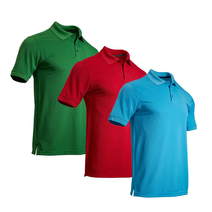 3 Pack Men's Short Sleeve Polo Shirts