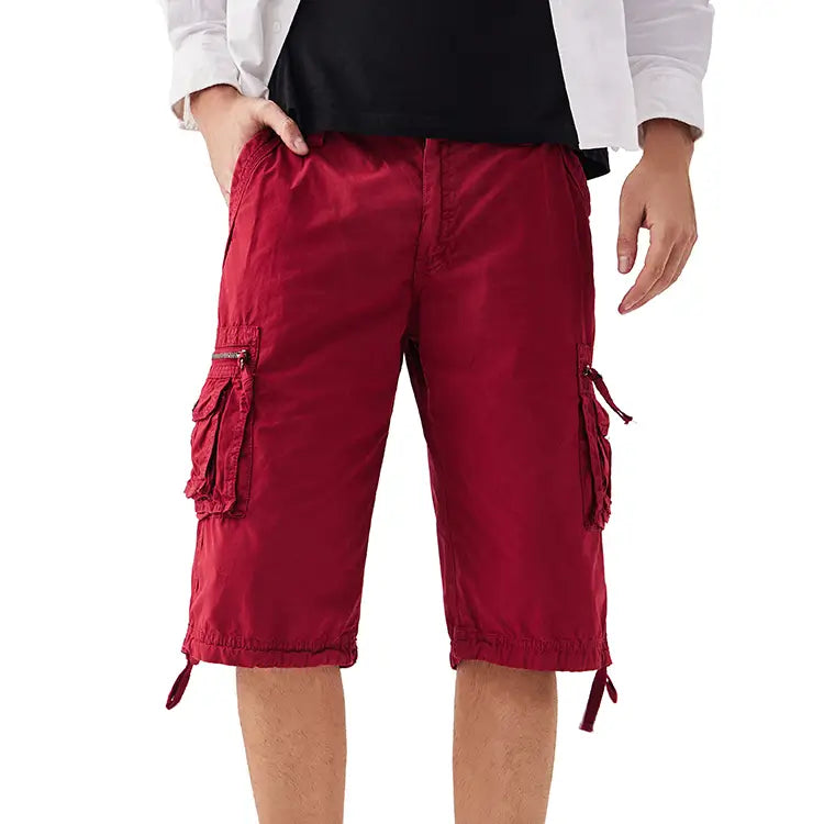 Mens Red Cargo Shorts Casual Shorts For Men Leehanton 