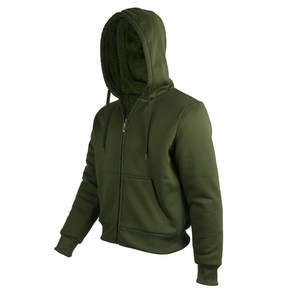 green zip up women hoodies