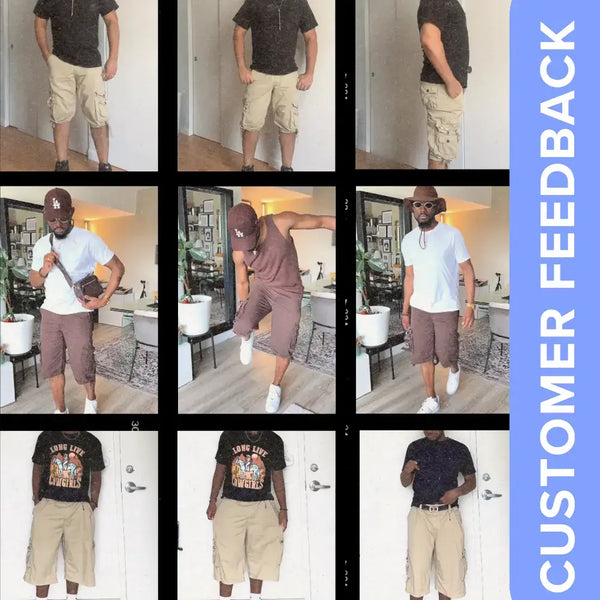 LEEHANTON® Big And Tall Cargo Shorts Below The Knee
