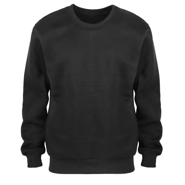 Men's Fleece Crew Neck Pullover Sweatshirts Black