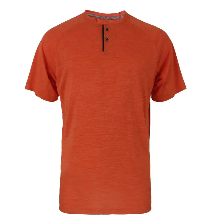 Men's Short Sleeve Breathable Performance Henley Shirts Orange 