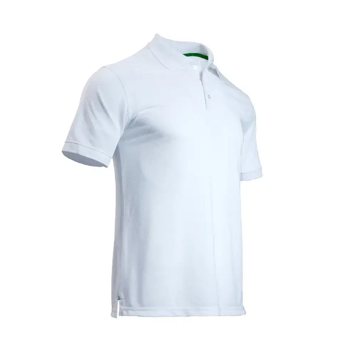Men's Solid Pique Sport Polo Shirt White
