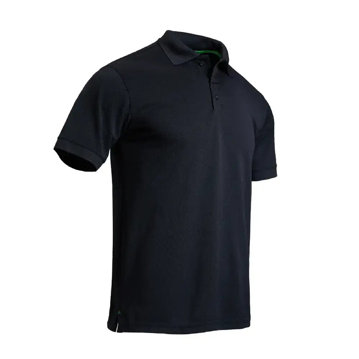 Men's Solid Pique Sport Polo Shirt Black