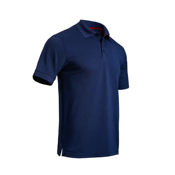 Men's Solid Pique Sport Polo Shirt Navy