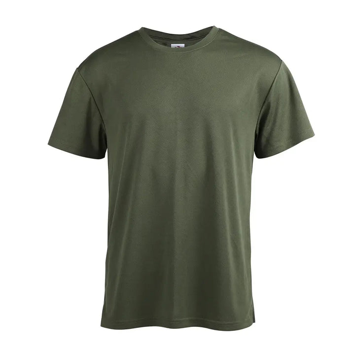 Men's Performance T-Shirts With Polyester Jacquard Mesh  Olive