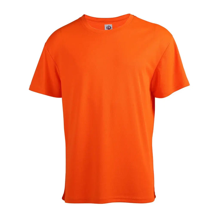 Men's Performance T-Shirts With Polyester Jacquard Mesh Orange