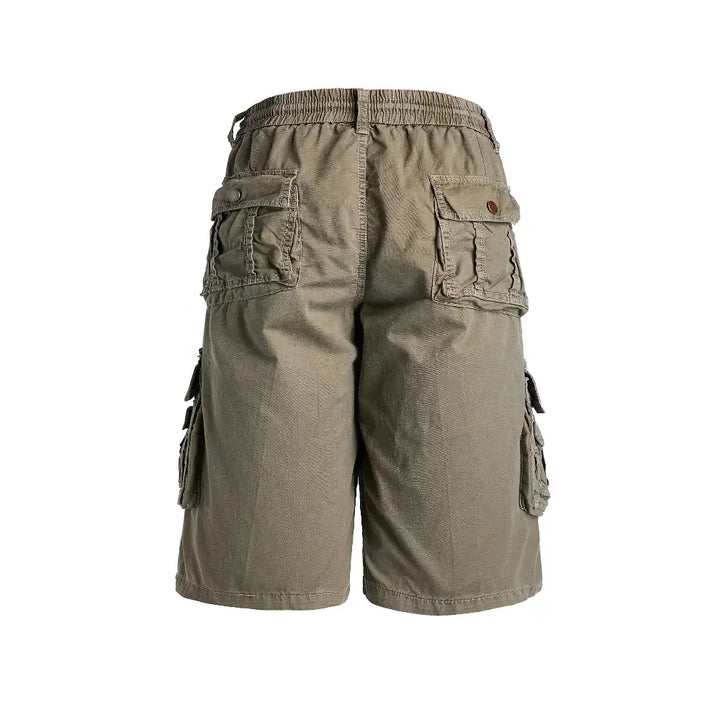 Mens Elastic Waist Cargo Shorts Elastic Waistband Shorts LEEHANTON
