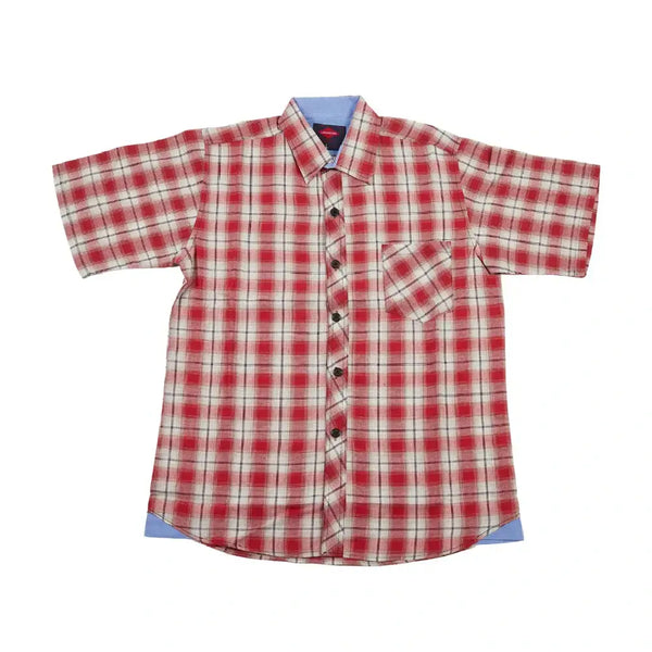 LEEHANTON_Men_s_Short-Sleeve_Plaid_Shirt_RedWhite