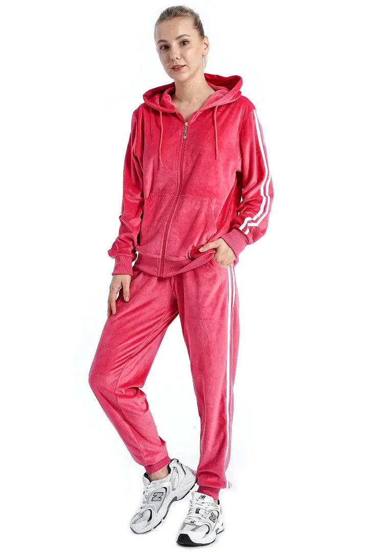 Women Velour Tracksuit Plus Size LEEHANTON