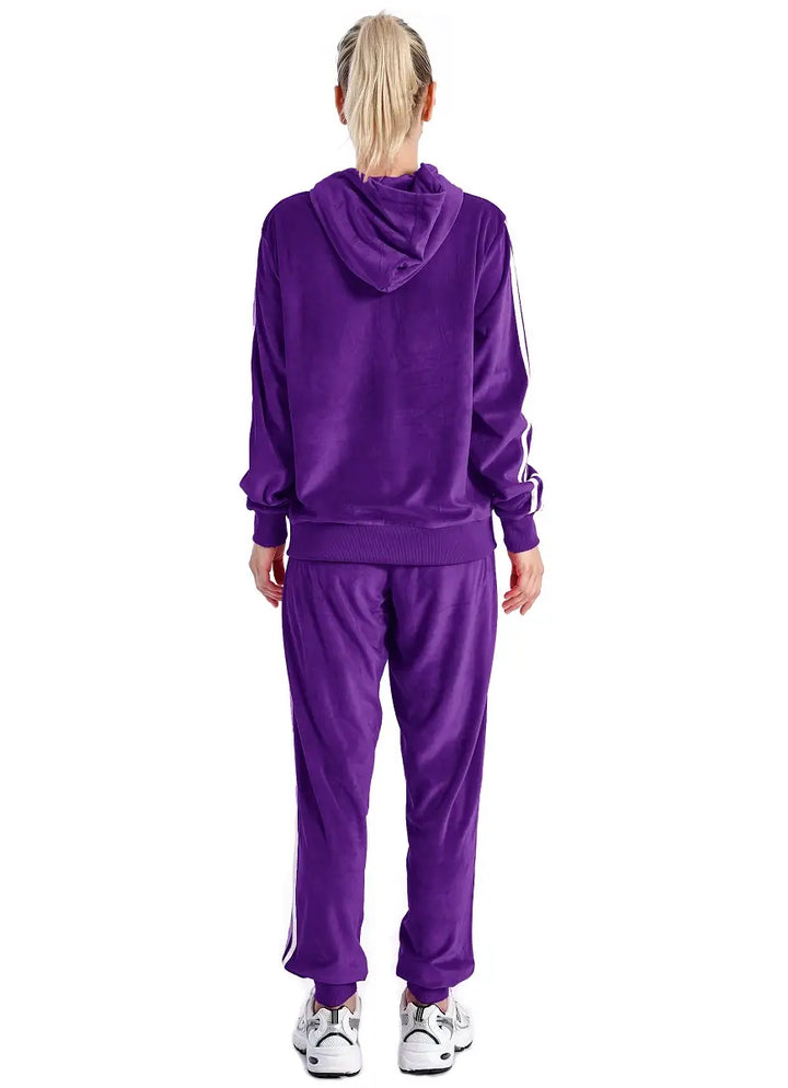 Purple velvet top adidas tracksuit