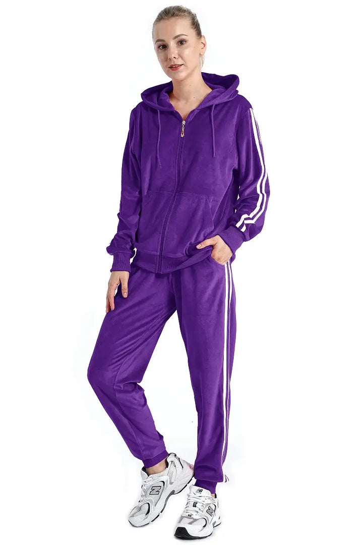 Women Velour Tracksuit Plus Size LEEHANTON
