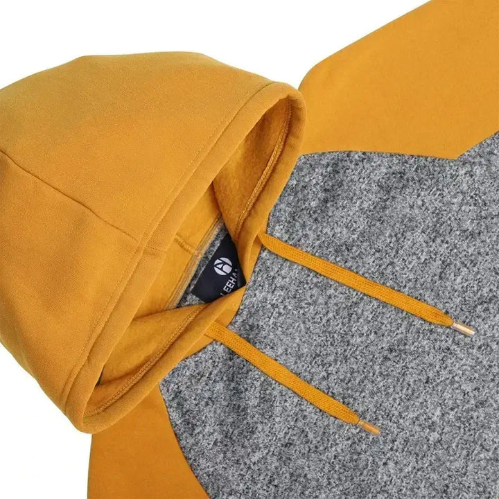 LeeHanTon Pullover Fleece Hoodie for Men Color Block Hooded Sweatshirt Long  Sleeve Gym Outwear with Pocket MFJ157 Lt grey S at  Men's Clothing  store