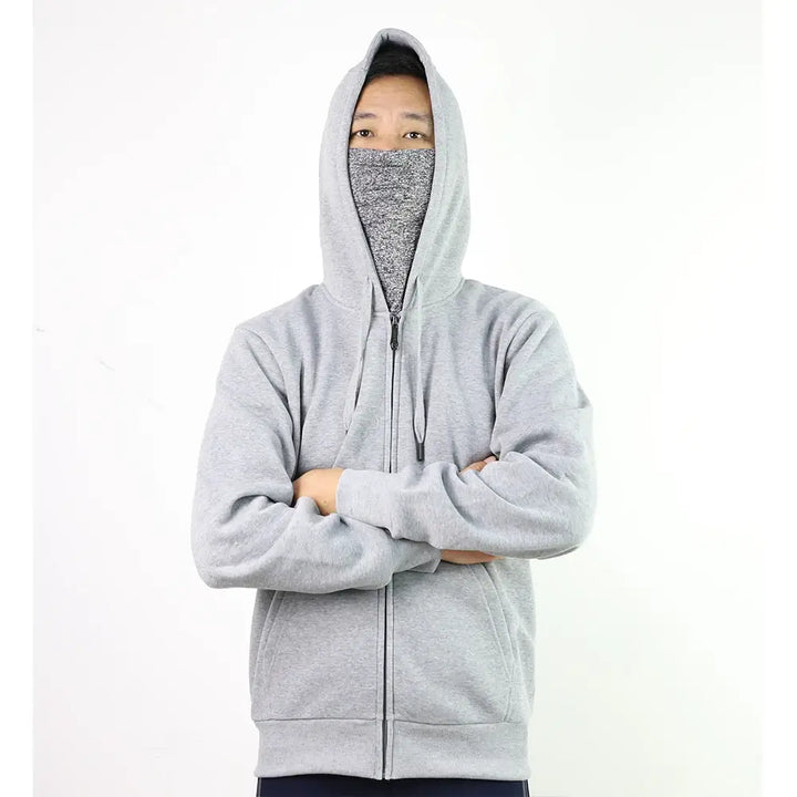 Face Covering Hoodie LtGrey
