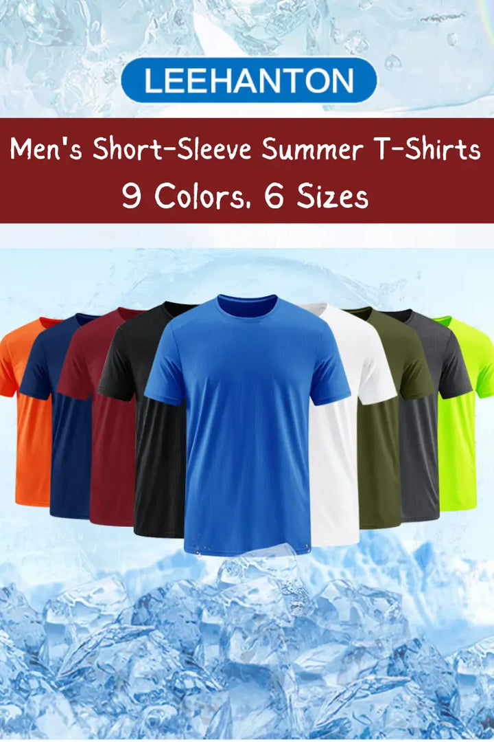 5 Pack Men's Short Sleeve Summer T-Shirts | Mens Tee Shirt | LEEHANTON
