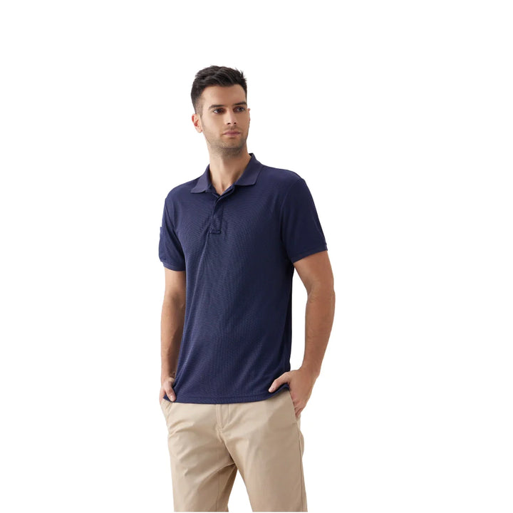 Men's Solid Breathable Waffle Series Polo Shirt