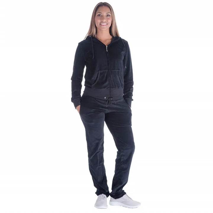 Black jogging suit womens sales